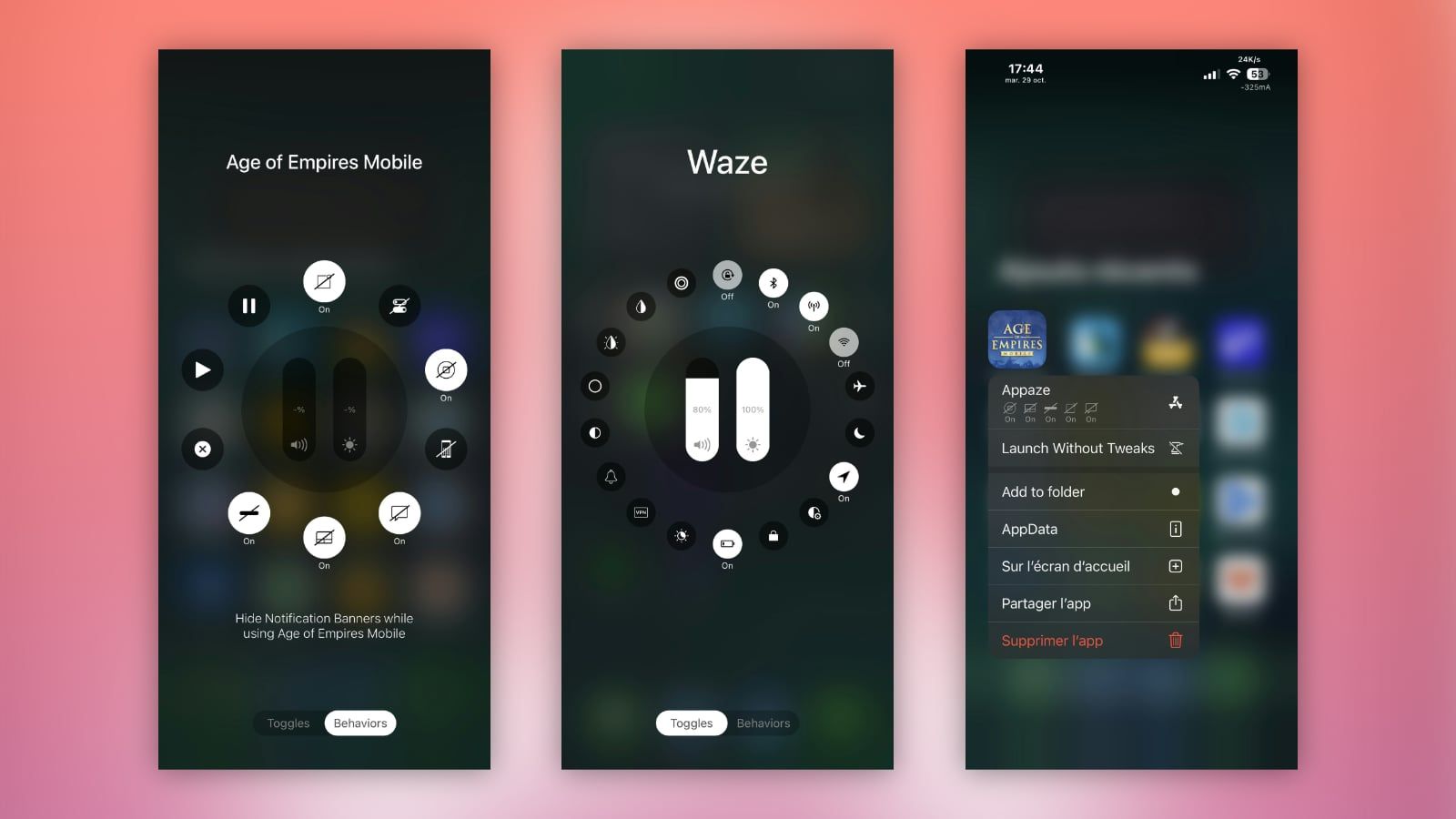 appaze 3 tweak screen